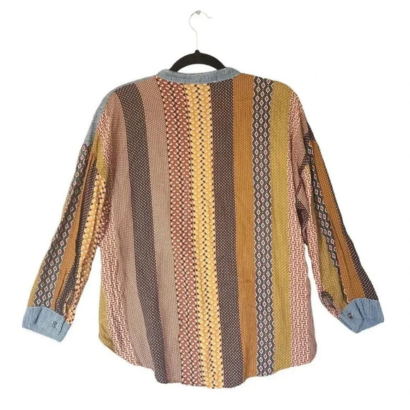 Nina Kendosa Paris Button Down Shirt Women's Medium Multicolor Oversized - Picture 2 of 8